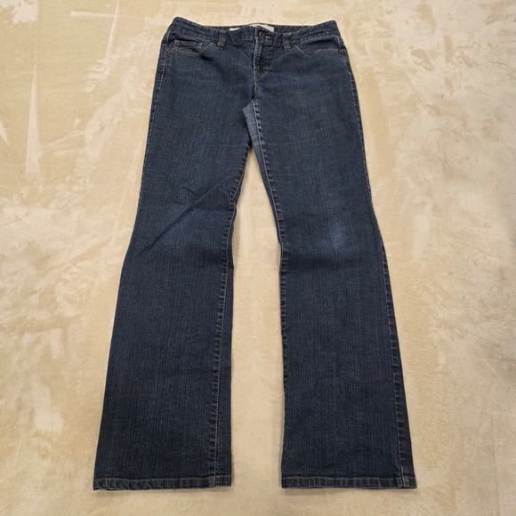 Ann Taylor Factory Denim - Ann Taylor LOFT Slim Bootcut Jeans Size 8 Blue Denim Medium Wash Stretch Women's